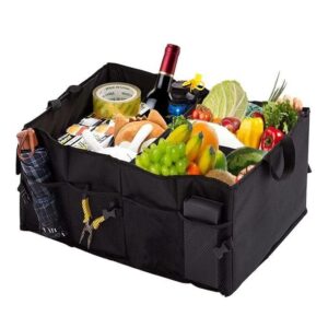 hot sale car boot organiser collapsible multi compartment car organizer w/adjustable straps super large volume, durable for all vehicles