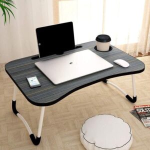 hot sale lap desk foldable bed table portable multi function lap bed tray table with storage drawer and cup slot, multicolor