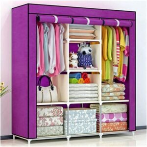 hot sale bedroom wardrobes diy non woven fold wardrobe portable storage closet with zipper cabinet bedroom furniture wardrobe durable and easy to assemble portable closet storage organizer, multicolor