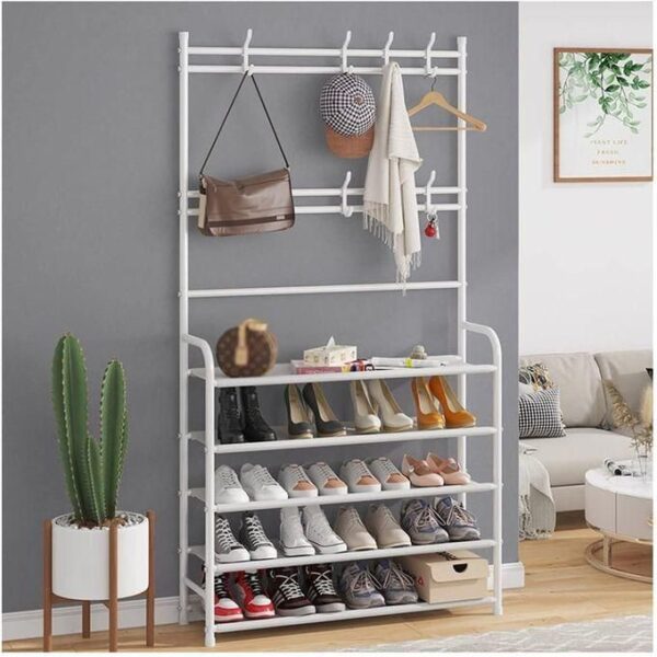 hot sale 5 tiers, shoe stand organizer, multifunctional wardrobe shoe rack for bedroom, dorm and entrance area, size 80x26x172cm(31x11x69inch), multicolor