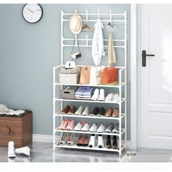 hot sale 5 tiers, shoe stand organizer, multifunctional wardrobe shoe rack for bedroom, dorm and entrance area, size 80x26x172cm(31x11x69inch), multicolor