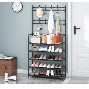 hot sale 5 tiers, shoe stand organizer, multifunctional wardrobe shoe rack for bedroom, dorm and entrance area, size 80x26x172cm(31x11x69inch), multicolor