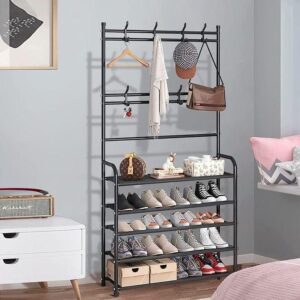 hot sale 5 tiers, shoe stand organizer, multifunctional wardrobe shoe rack for bedroom, dorm and entrance area, size 80x26x172cm(31x11x69inch), multicolor