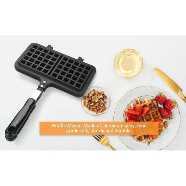 hot sale non stick waffle pan waffle maker food mold pot, with insulated handle waffle baking, waffle iron, household kitchen gas non stick traditional waffle maker pan