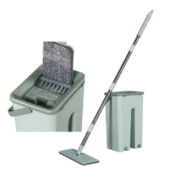 hot sale heavy quality mop with bucket for floor cleaning mop 360 flexible multipurpose home and office cleaning flexible head mop with 2 microfiber pads, multicolor