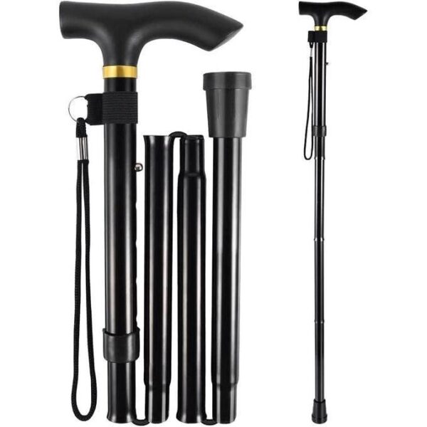 hot sale foldable walking stick easy to fold and carry, ideal for trekking, elderly, stretch 83cm 95cm, multicolor