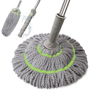 hot sale 360 rotating self wringing twist mop, self wringing easy squeeze twist mop for floor cleaning strong water absorption ability fiber tow head, multicolor