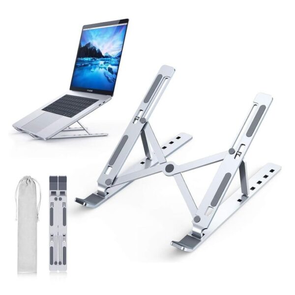 hot sale metallic adjustable laptop stand stand multi angle adjustable design for laptop up to 13", tablets and good for reading books plus can work as phone stand, multicolor