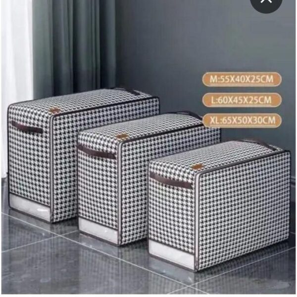 hot sale 3 pack foldable storage bag, soft non woven fabric large capacity zipper dust proof portable handle organizer bag for clothes, bedding, quilts set of 3, sizes ( m: 55cmx40cmx25cm, l: 60cmx45cmx25cm, xl: 65cmx50cmx30cm )