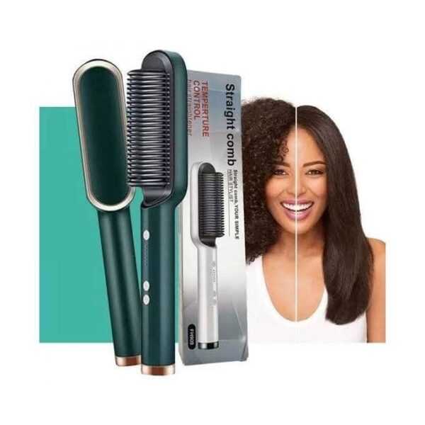 hair electric 3 in 1 comb brush ceramic fast hair straightener for women's legend of korra hair straightening brush with lcd screen, temperature control display, multicolor