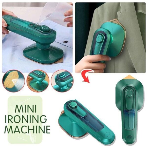 portable micro steam iron, green iron handheld garment steamer, dry and wet wrinkles removing lightweight steamer for home office,fast heat mini ironing machine