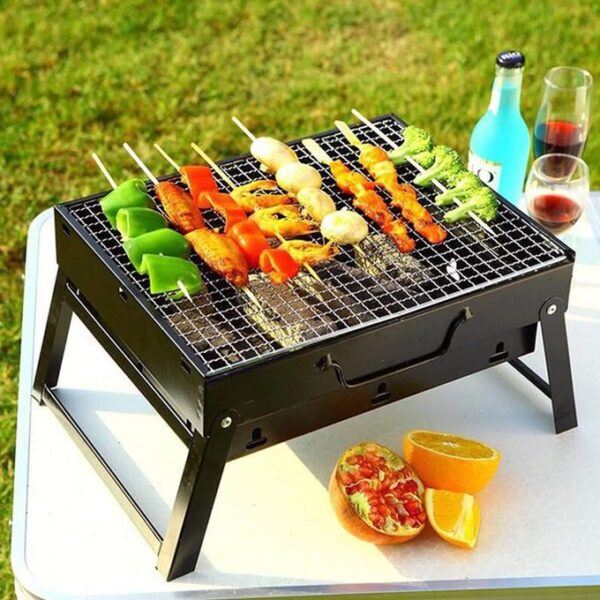 hot sale bbq foldable and portable picnic barbeque tandoori grill box, size 35 cm x 27 cm x 19.5 cm