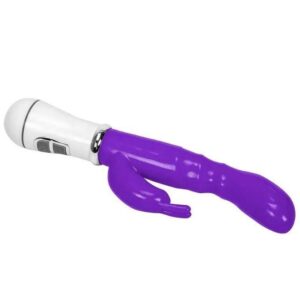 hot sale ladies multispeed rabbit vibrator/ clitoral g spot massager, adult novelty g spot battery rabbit vibrator for women double stimulator rabbit vibrator, multicolor