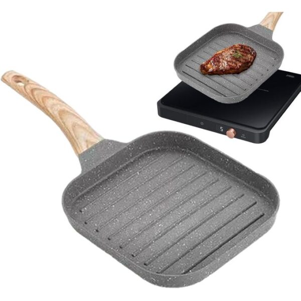 hot sale grill grill pan nonstick skillet for stovetop, multi function utility fry pan, non stick griddle cooking pan, grill pan for steak, bacon, egg, grill pan