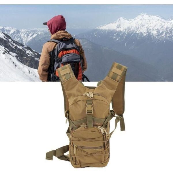 product details military bicycle backpack 15l camouflage casual multi pocket durable waterproof travel tactical climbing trekking hiking sports small backpack bag army day pack, multicolor https://ke.jumia.is/cms/external/pet/ge840se3rbekrnafamz/04c6beccbe8df5147e860013ab8c43c7.jpghttps://ke.jumia.is/cms/external/pet/ge840se3rbekrnafamz/1641af9a8ab479836057e51bab8a8e31.jpgimagehttps://ke.jumia.is/cms/external/pet/ge840se3rbekrnafamz/cb51f08ad139bd1b80112c4657670e30.jpghttps://ke.jumia.is/cms/external/pet/ge840se3rbekrnafamz/aa026b3f390f582d83ec50f32b0117aa.jpghttps://ke.jumia.is/cms/external/pet/ge840se3rbekrnafamz/ea26f636cab634dff56f6eb90ec5f2cb.jpghttps://ke.jumia.is/cms/external/pet/ge840se3rbekrnafamz/df330a73d38d55e79cabb03957121253.jpg about this item camouflage sports backpack, water bag, tactical hiking backpack, cycling bag. soft fabric, comfortable handle, multiple pockets, molle system, waist strap, chest strap, s type shoulder strap. [size] 17.7 x 9.8 x 2.8 inch, appropriate size fits for most people. material: 800d waterproof high density oxford cloth, fabric with high precision and strong functionality, more suitable for outdoor use. polyester lining, durable and strong. capacity: 20l or less. the front of the backpack is equipped with a helmet strap, which is convenient for riding, and a strong elastic rope perfectly protects your helmet. the high strength rope is not easy to break. main pocket space with compartment. front net bag, with a buckle above the net pocket, which can store ipad, navigator and other items. this kind of army backpacks is added the molle system braid on its periphery, thus other parcels and accessories can be mounted easier. nylon handle, double layer reinforced portable, not easy to break; s shaped decompression shoulder strap, breathable shock absorbing widening strap, built in sponge. due to different measurement methods, 1 3cm error is normal, please refer to the actual product. there might be slightly difference in color, because of the computer monitor settings, please understand. raw pics https://ke.jumia.is/cms/external/pet/ge840se3rbekrnafamz/c2f8506ae0a8ce2e0cc0a5a496593bab.jpghttps://ke.jumia.is/cms/external/pet/ge840se3rbekrnafamz/826dfec62361af62ee5e72c4b35f4f61.jpg note this product comes in 5 colors, khaki, black, camouflage, army green and desert digital, dispatch will be made depending on availability in our inventory! imageimage image imageimage specifications key features large capacity design: this camping backpack has multiple layers of storage space, and the main compartment has sufficient capacity, which can easily accommodate various camping equipment such as tents, sleeping bags, clothes, etc. multifunctional use: not only suitable for camping, but also for hiking, mountaineering, travel and other outdoor activities. one bag for multiple uses, to meet your different needs, is an ideal choice for outdoor enthusiasts. fashion appearance: simple and atmospheric design style, both practical and beautiful. a variety of colors are available, there is always one that suits your style. ventilation and breathability: the back adopts a ventilation design to keep air circulation and reduce the stuffiness of carrying for a long time. lightweight design: while ensuring the capacity, try to reduce the weight of the backpack as much as possible, so that you can reduce the burden during long journeys. what’s in the box hydration backpack bag (without water bladder) specifications sku: ge840se5tpidlnafamz size (l x w x h cm): about 25 cm x 11.5 cm x 45 cm weight (kg): 1 main material: canvas/durable nylon