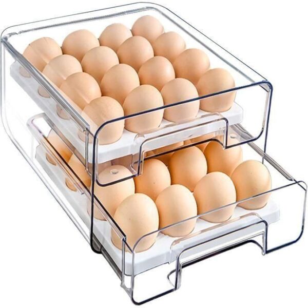 hot sale egg holder for refrigerator 32 grid egg basket double layer egg storage with lids multifunctional food organizer reusable fruit vegetables meal fresh container