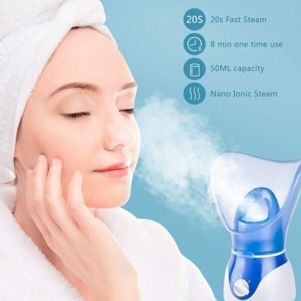facial steamer and treatment vapor inhalation, facial steamer nano ionic upgraded face steamer warm mist steamer for face deep cleaning moisturizing home sauna, multicolor