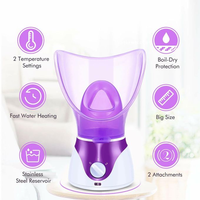 facial steamer and treatment vapor inhalation, facial steamer nano ionic upgraded face steamer warm mist steamer for face deep cleaning moisturizing home sauna, multicolor