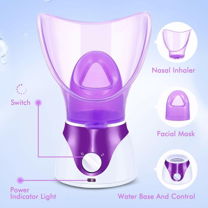 facial steamer and treatment vapor inhalation, facial steamer nano ionic upgraded face steamer warm mist steamer for face deep cleaning moisturizing home sauna, multicolor