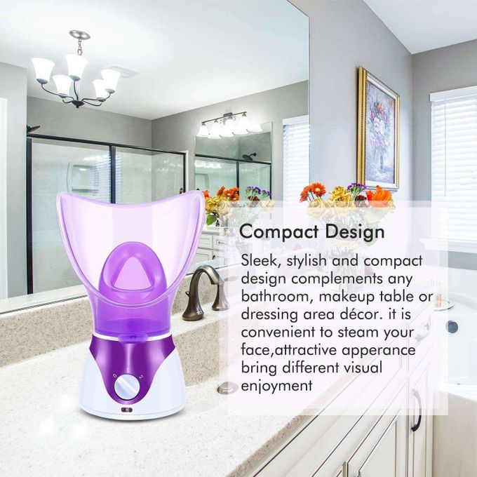 facial steamer and treatment vapor inhalation, facial steamer nano ionic upgraded face steamer warm mist steamer for face deep cleaning moisturizing home sauna, multicolor