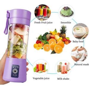 400ml portable wireless blender with strap high speed 6 blade mixer for smoothies maker, shakes & juices for home, office, gym & outdoor use, multicolor