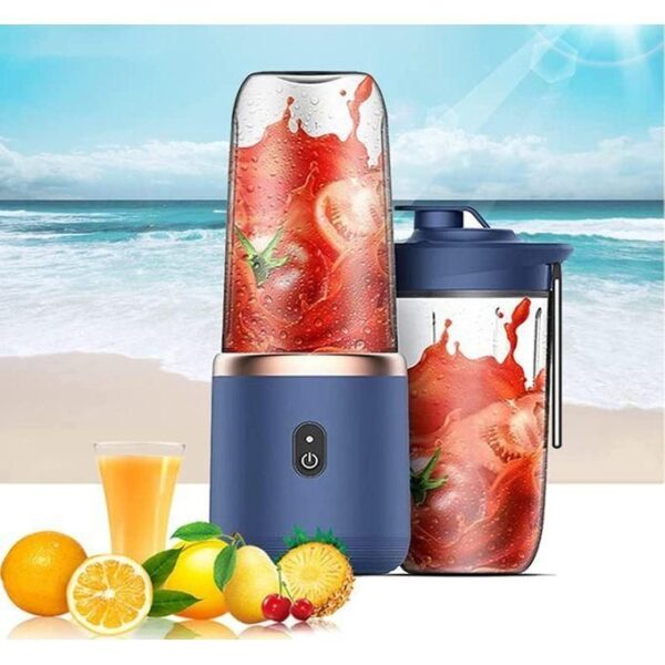 portable juicer, 400ml usb rechargeable with 6 blades, 1800 mah batter, 40w power, easy to clean and operation, fruit, smoothie, baby food mixing machine, multicolor