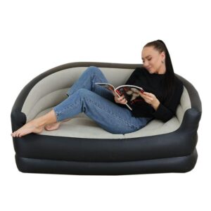 hot sale inflatable sofa for living room 2 seater air sofa bed with free pump chair portable inflatable couch sofa home furniture, multicolor