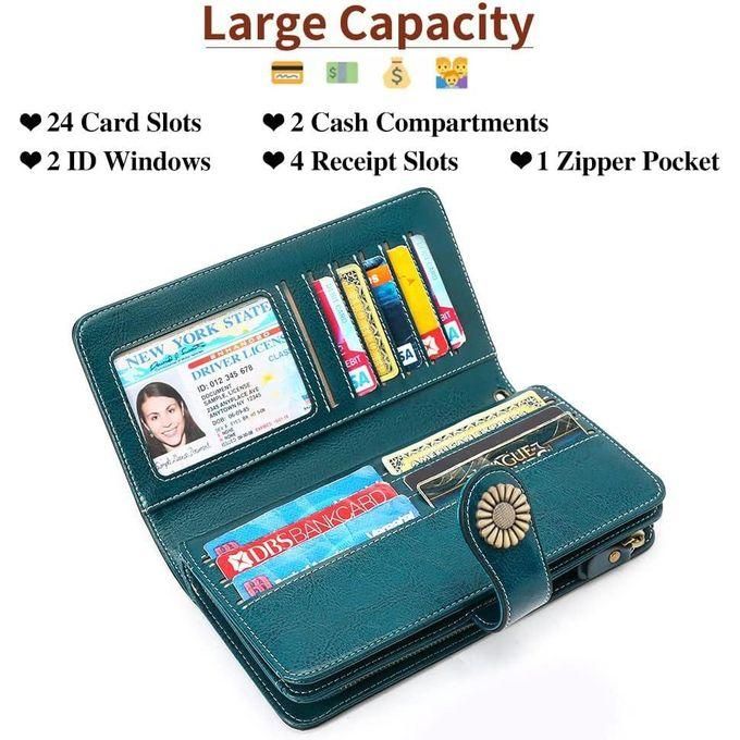 women's wallet genuine leather x ray blocking trifold ladies wallet, women genuine leather credit card holder with rfid blocking large capacity wristlet, large capacity wallet, multicolor women's wallet genuine leather x ray blocking trifold ladies wallet, women genuine leather credit card holder with rfid blocking large capacity wristlet, large capacity wallet, multicolor