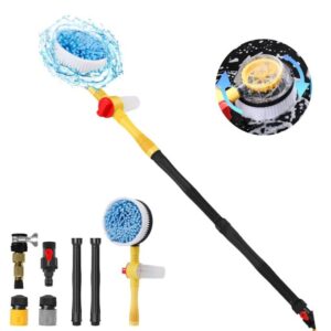 hot sale car wash brush, car cleaning kit, 360° spin car wash mop, high pressure foam car cleaning brush, detachable & extendable scrub brush, for car home cleaning & garden use