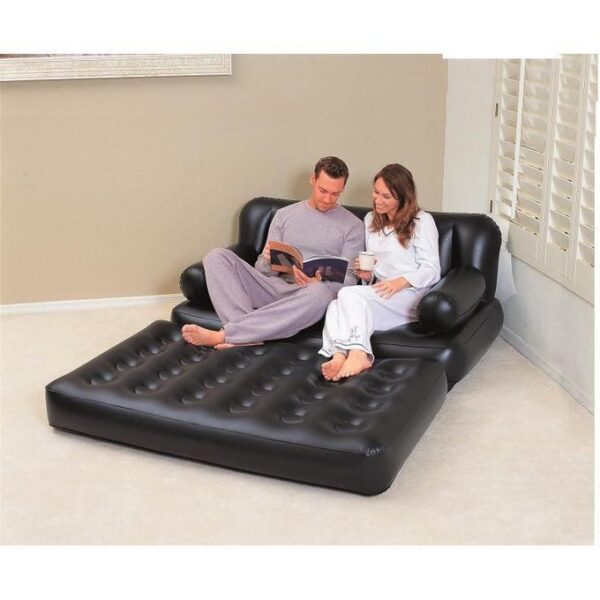 bestway hot sale 5 in 1 multifunctional couch inflatable queen size sofa air bed mattress with quick manual pump for indoor or outdoor