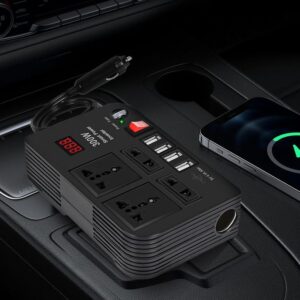 hot sale 300w car power inverter dc 12v to ac 220v car power inverter 4 usb 4.1a charging ports 4 ac outlets 1 cigarette lighter socket durable and powerful