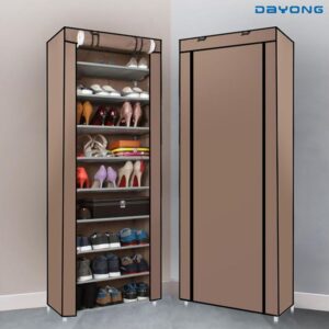hot sale 9 tiers shoe rack with dustproof cover 27 pair shoe tower stand sturdy shelf storage organizer cabinet perfect for bedroom, closet, entryway, dorm room, multicolor
