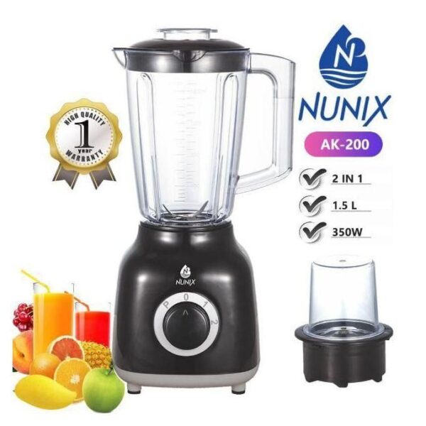 nunix hot sale ak 200 blender 2 in 1 with grinder machine, multicolor