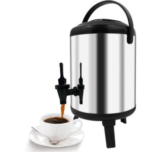 10 liters insulated beverage dispenser, 304 food grade stainless steel insulated thermal hot and cold coffee carafe,drink dispenser with spigot, ideal for hot water, tea, coffee, milk, juice, multicolor