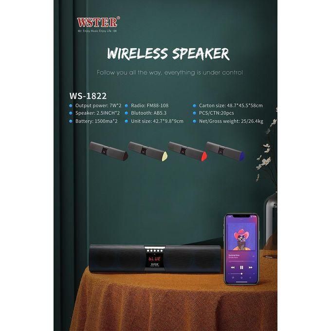 wster hot sale ws 1822 portable wireless speaker with fm radio usb tf mp3 player and built in rechargeable and led displaying, multicolor wster hot sale ws 1822 portable wireless speaker with fm radio usb tf mp3 player and built in rechargeable and led displaying, multicolor