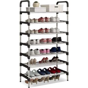 hot sale durable shoe racks 7 layers large capacity of pp + stainless steel, multicolor