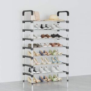 hot sale durable shoe racks 7 layers large capacity of pp + stainless steel, multicolor