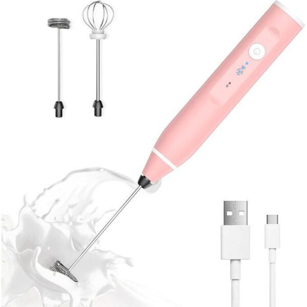 2 in1 electric milk frother, rechargeable hand held electric milk frother 3 adjustable usb charging can be used for coffee protein drinks matcha coffee whisk, multicolor