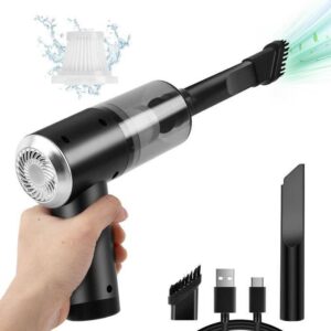 mini vacuum 2 in 1 wireless portable cleaner with led light, mini portable vacuum cleaner, keyboard wireless handheld vacuum with brush motor high power and type c, for car, office and home cleaning, multicolor