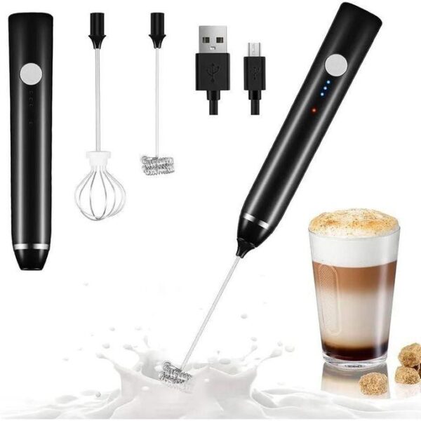 2 in1 electric milk frother, rechargeable hand held electric milk frother 3 adjustable usb charging can be used for coffee protein drinks matcha coffee whisk, multicolor