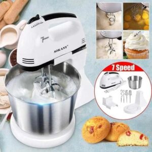 sokany cx 6620 electric hand stand mixer with bowl stand mixer, multifunctional electric food processor 7 speeds hand mixer stand electric egg mixer machine cream beater dough mixer for bread cake turkish