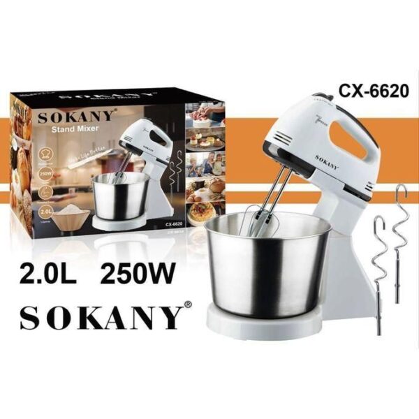sokany cx 6620 electric hand stand mixer with bowl stand mixer, multifunctional electric food processor 7 speeds hand mixer stand electric egg mixer machine cream beater dough mixer for bread cake turkish