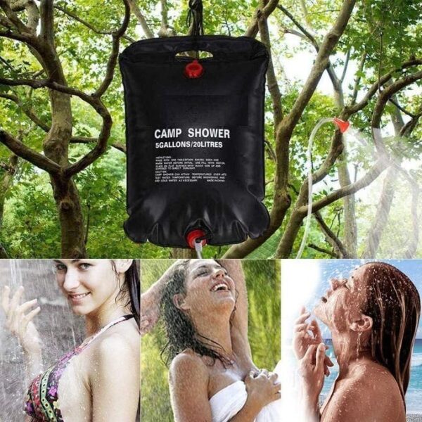 hot sale 20ltr pvc solar hot water shower bag 20ltrs portable thickened foldable bath bag large capacity water storage shower tool outdoor sport travel picnic camping