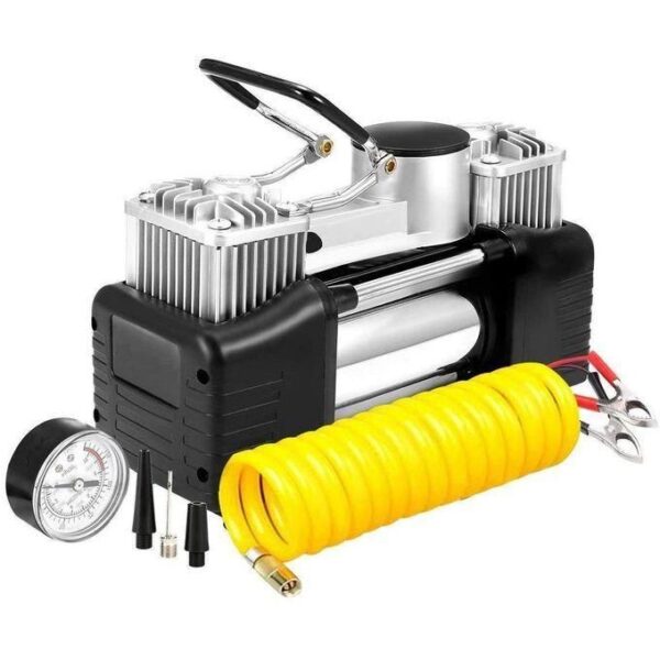 hot sale double cylinder car compressor/tire inflator, tire inflator cylinders with portable bag, portable mini air compressor 150psi car tyre inflator portable kit pressure pump 12v