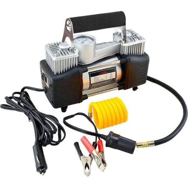 hot sale double cylinder car compressor/tire inflator, tire inflator cylinders with portable bag, portable mini air compressor 150psi car tyre inflator portable kit pressure pump 12v
