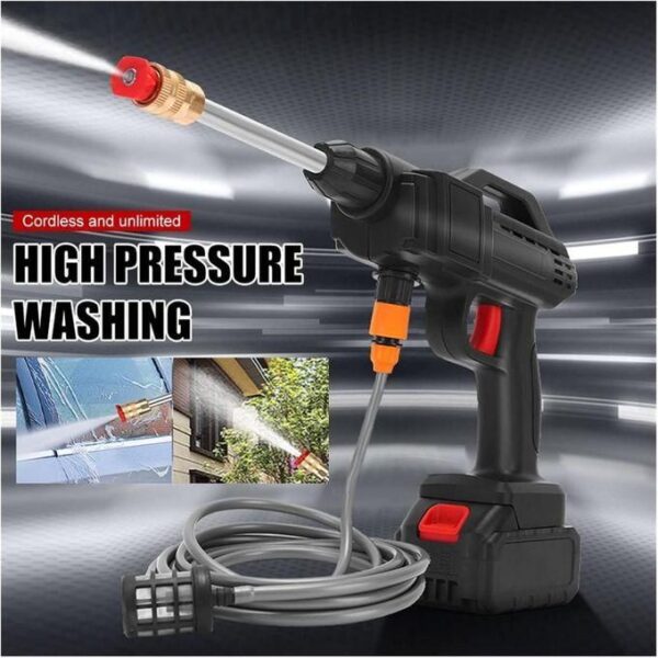 hot sale cordless pressure washer/car washer gun, 2 in 1 electric cordless pressure washer, connect the 6m water hose/coke bottle, for washing car/carpet/dense greenery