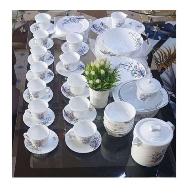 sundabests classic deluxe heat resistant 58pcs gold ceramic exquisite dinnerware set, multicolor