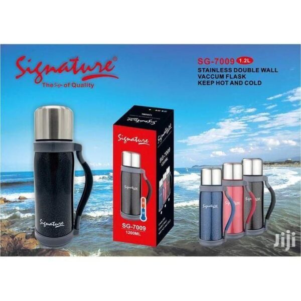 signature hot sale 1200ml unbreakable vacuum thermos flask asbestos free, multicolor