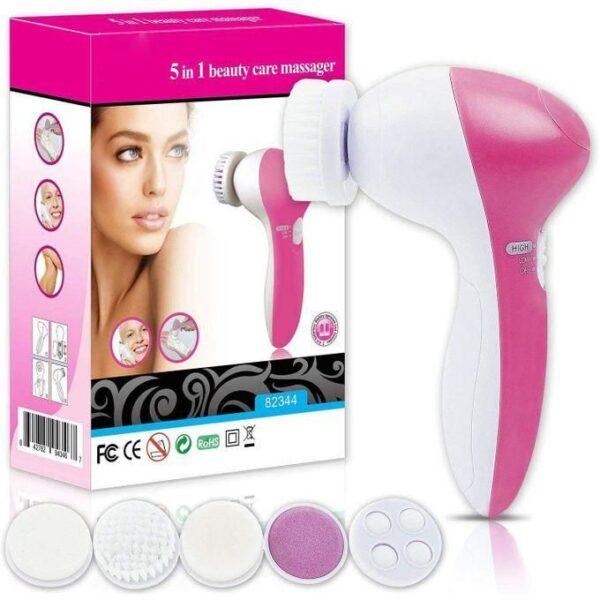 hot sale 5 in 1 silicone electric facial cleansing brush skin face deep wash cleanser massager multi functional face cleaning brush, multicolor