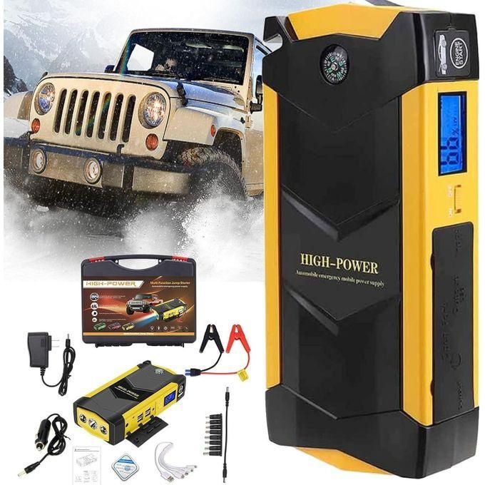 hot sale 12v portable multi function jump starter car jumper starter, mobile phone charger with 2 ports, torch and sos light for all cars